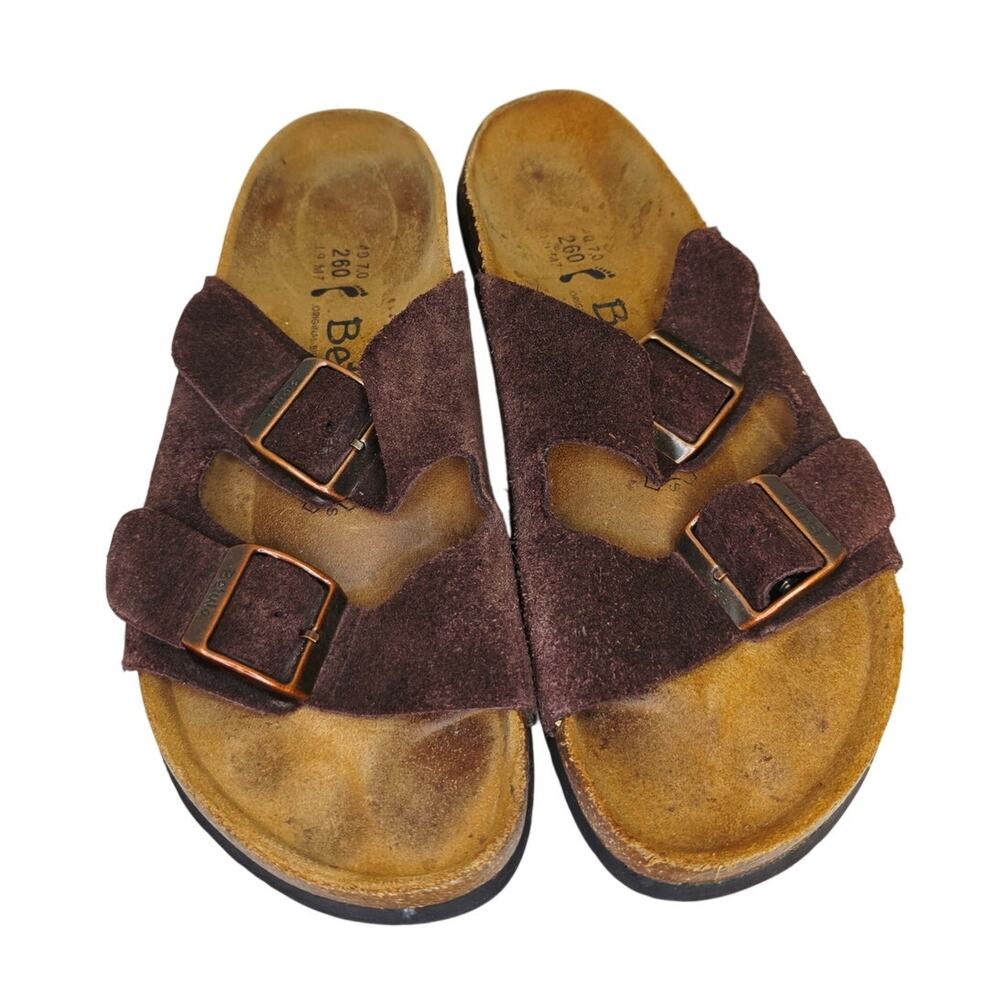 Betula by Birkenstock Brown Suede Double Strap Sandals EU 40 US W9 M7